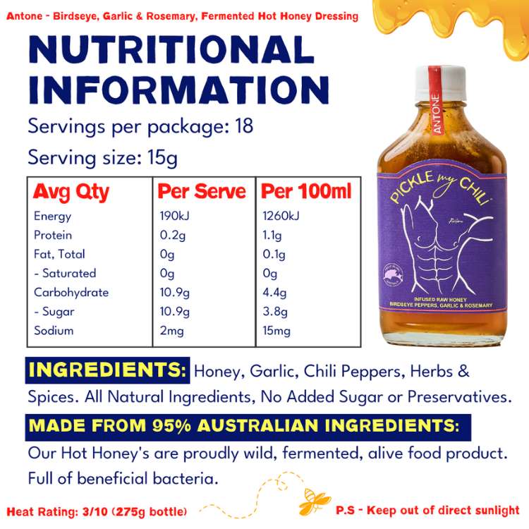 Antone's Hot Honey Sauce Chart - Pickel My Chili